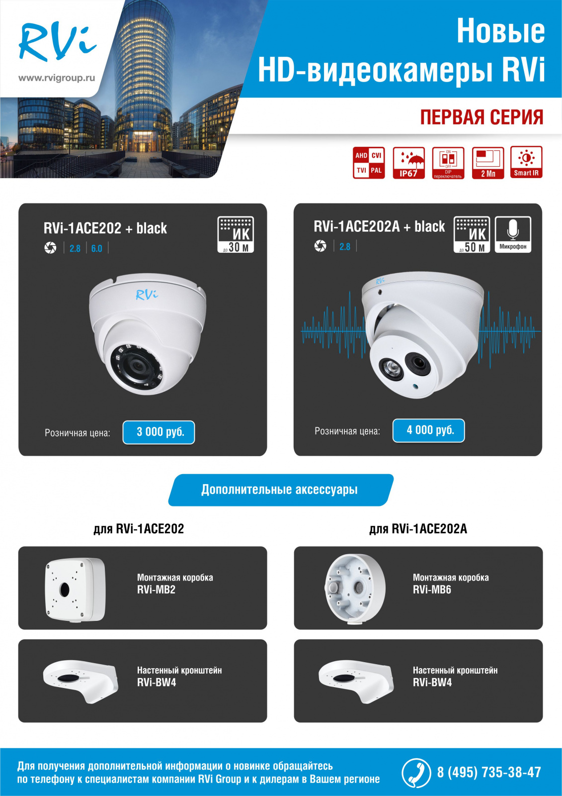 Новые HD-видеокамеры RVi Новые HD-видеокамеры RVi